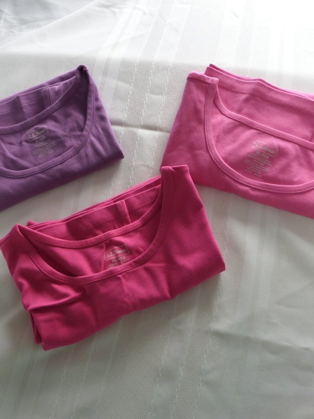 L.L. Bean Lot of 3 Supima Cotton Sleeveless  Tee Shirts size XL-Regular Pre Owne